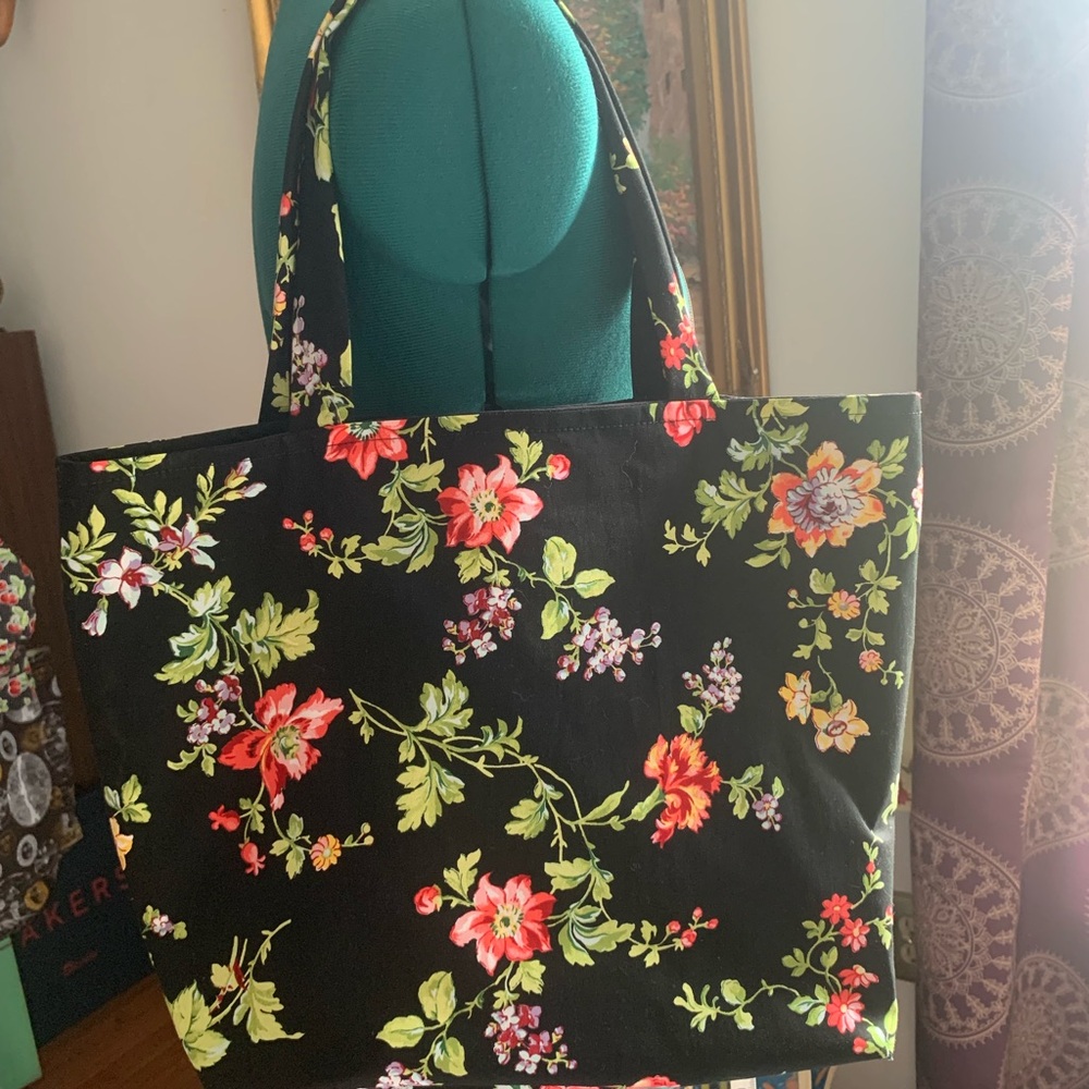 Black and Gold Structured Tote Bag—Handmade - Picture 3 of 4